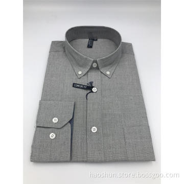 Competitive Price Button Collar Grey Color Leisure Shirts